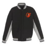 Accent Baltimore Orioles Black and Gray Wool Varsity Jacket