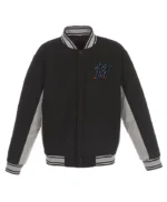 Accent Miami Marlins Varsity Black Wool Jacket