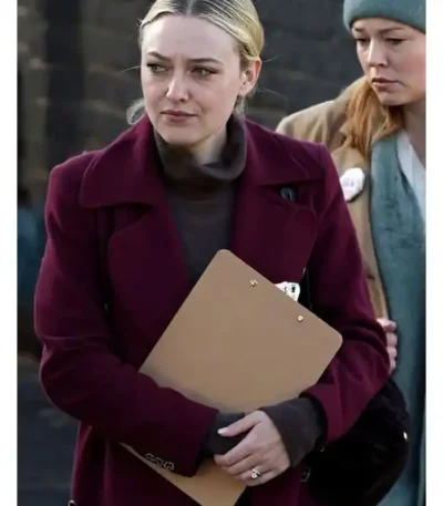 All Her Fault Jenny Kaminski Maroon Wool Coat
