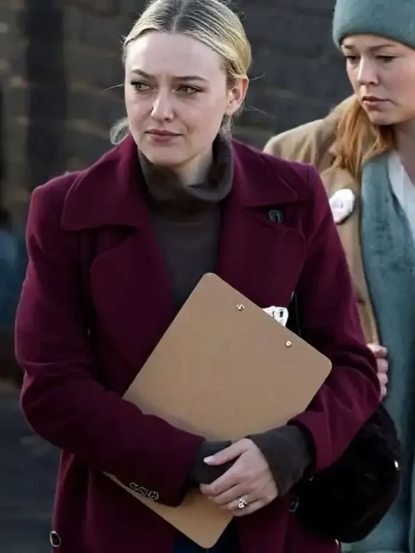 All Her Fault Jenny Kaminski Maroon Wool Coat