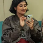Amita Rao Adults Brown Bomber Jacket