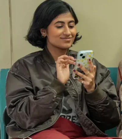 Amita Rao Adults Brown Bomber Jacket