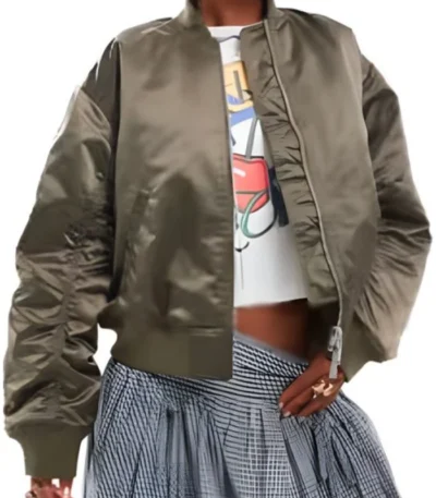 Amita Rao Adults Brown Bomber Jacket