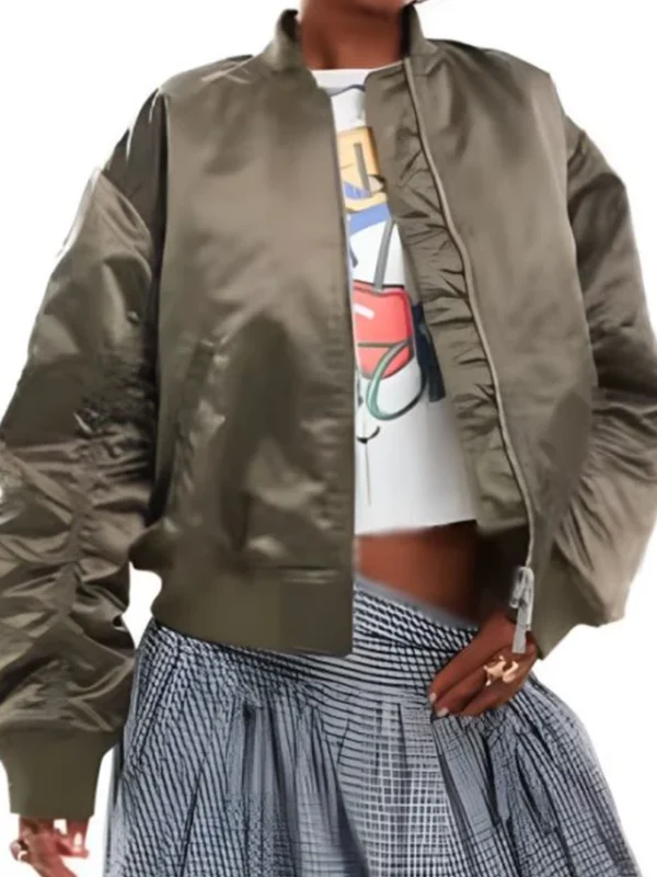 Amita Rao Adults Brown Bomber Jacket
