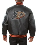 Varsity Anaheim Ducks Black Leather Jacket