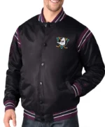 Anaheim Ducks Enforcer Black Satin Jacket