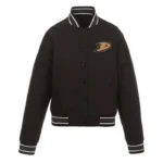 Anaheim Ducks Front Hit Poly Twill Black Jacket