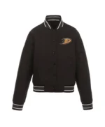 Anaheim Ducks Front Hit Poly Twill Black Jacket