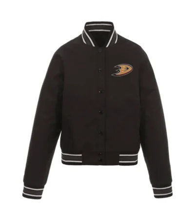Anaheim Ducks Front Hit Poly Twill Black Jacket