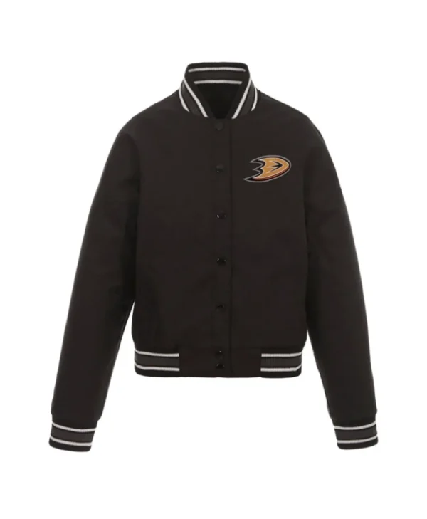 Anaheim Ducks Front Hit Poly Twill Black Jacket