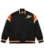 Anaheim Ducks Heavyweight Black Satin Jacket