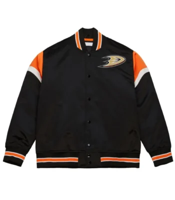 Anaheim Ducks Heavyweight Black Satin Jacket