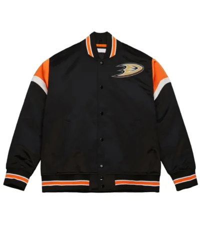Anaheim Ducks Heavyweight Black Satin Jacket