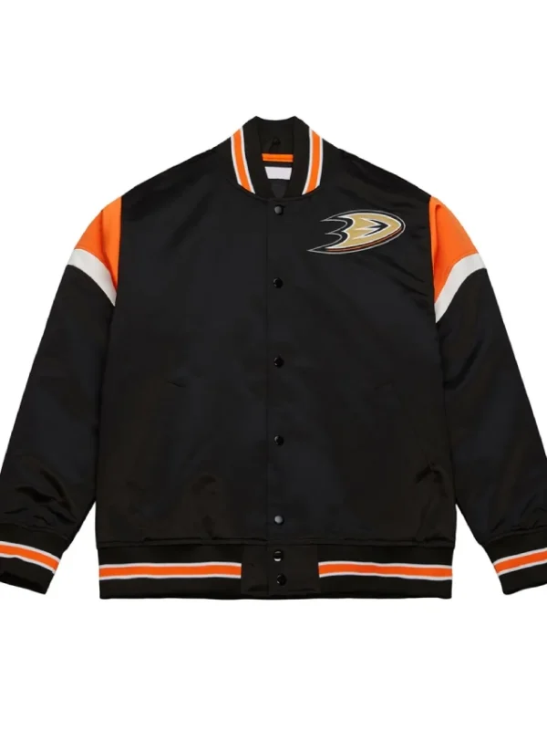 Anaheim Ducks Heavyweight Black Satin Jacket