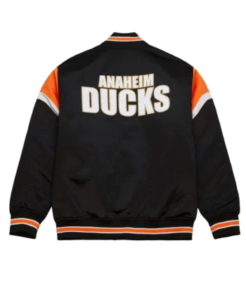 Anaheim Ducks Heavyweight Black Satin Jacket