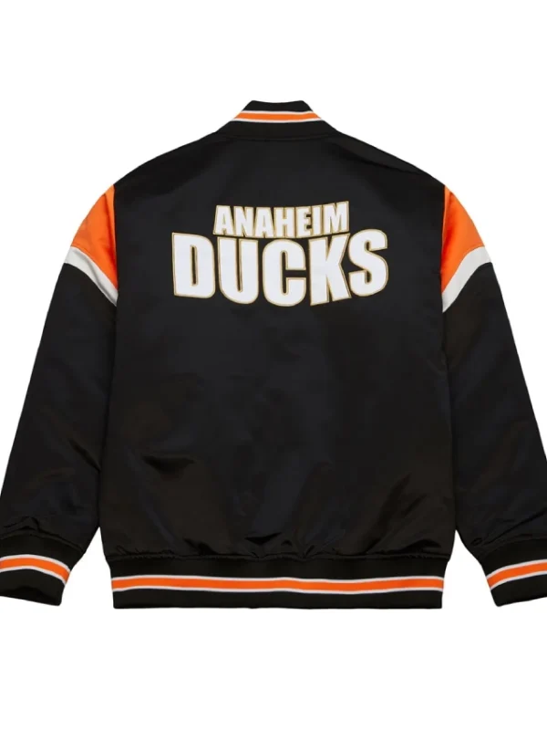 Anaheim Ducks Heavyweight Black Satin Jacket
