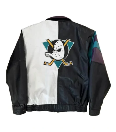Anaheim Ducks Multi Color Leather Jacket
