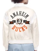 Printed Logo Anaheim Ducks Varsity Satin Jacket