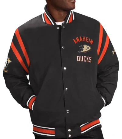 Anaheim Ducks Tailback Black Varsity Jacket