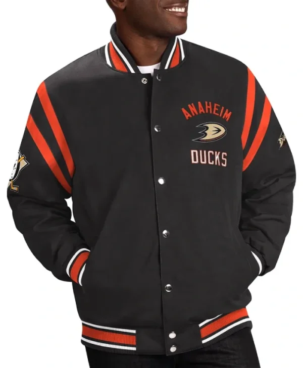Anaheim Ducks Tailback Black Varsity Jacket