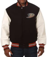 Anaheim Ducks Wool/Leather Varsity Jacket