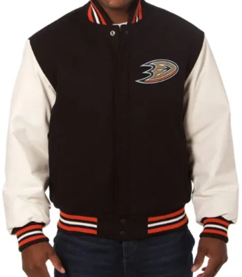 Anaheim Ducks Wool/Leather Varsity Jacket