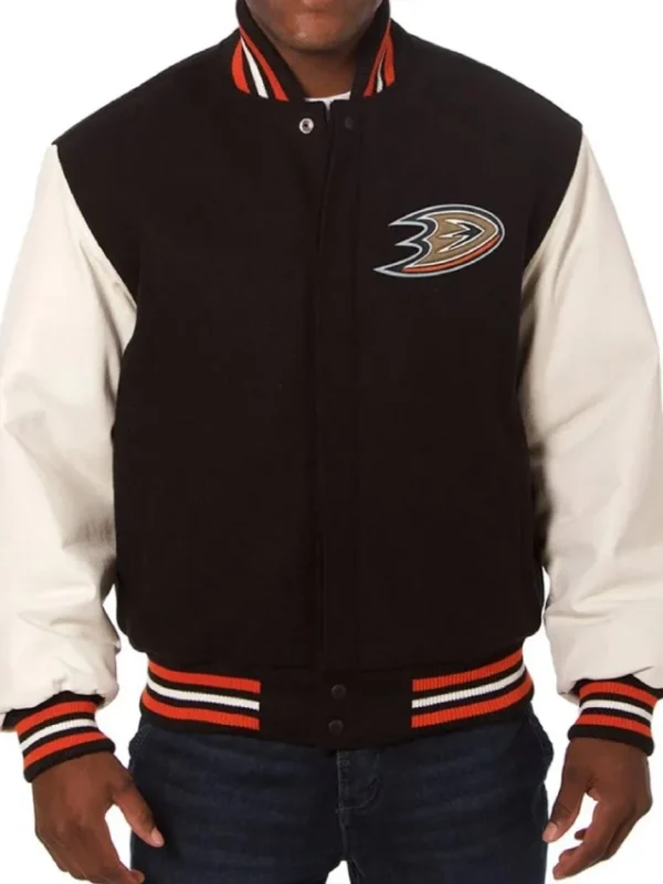 Anaheim Ducks Wool/Leather Varsity Jacket
