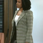 Arielle Prepetit Beyond the Gates Grey Plaid Blazer