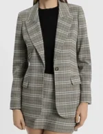 Arielle Prepetit Beyond the Gates Grey Plaid Blazer