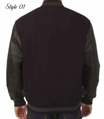 Arizona Coyotes Black Wool and Leather Varsity Jacket