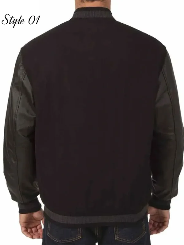 Arizona Coyotes Black Wool and Leather Varsity Jacket