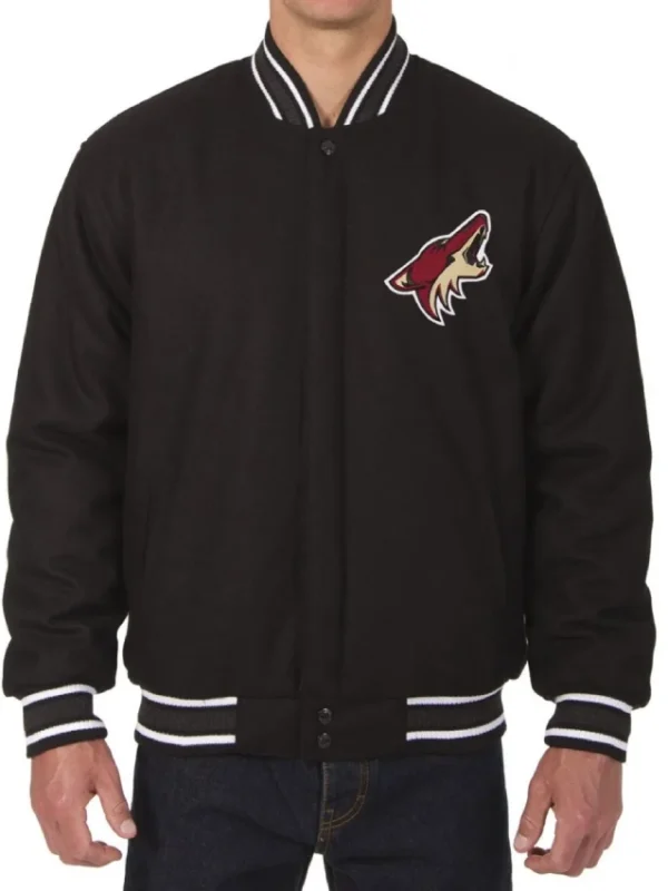 Arizona Coyotes Black Wool Varsity Jacket