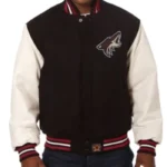 Arizona Coyotes Black and White Varsity Jacket