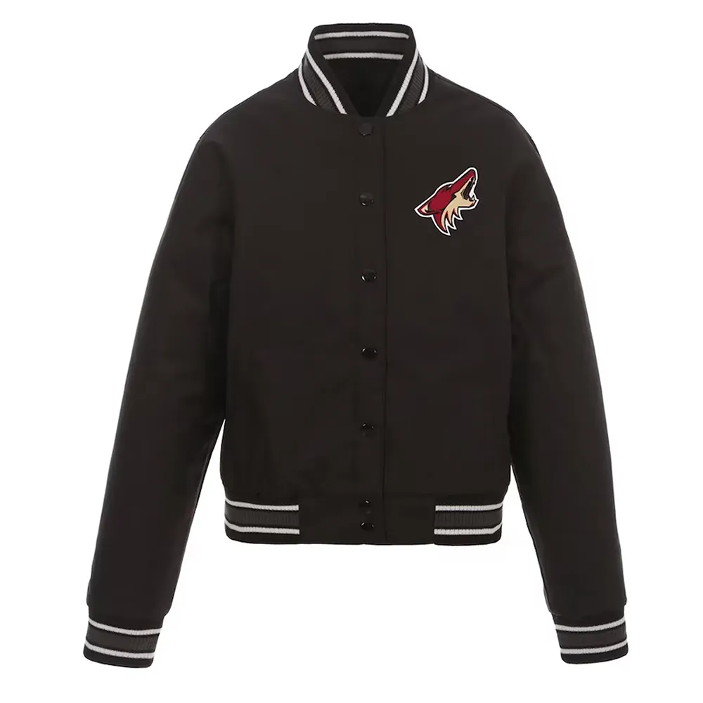 Arizona Coyotes Poly-Twill Front-Hit Black Jacket Arizona Coyotes Poly-Twill Front-Hit Black Jacket