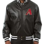Arizona Diamondbacks Black Leather Varsity Jacket