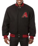 Arizona Diamondbacks Black Varsity Wool Jacket