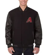 Arizona Diamondbacks Black Wool/Leather Varsity Jacket