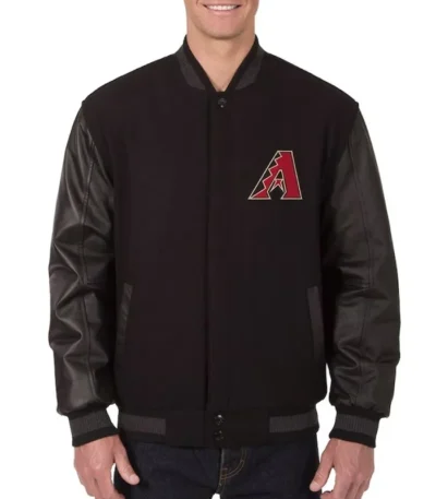 Arizona Diamondbacks Black Wool/Leather Varsity Jacket