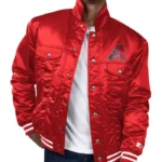 Arizona Diamondbacks Red Silver Tab Trucker Satin Jacket