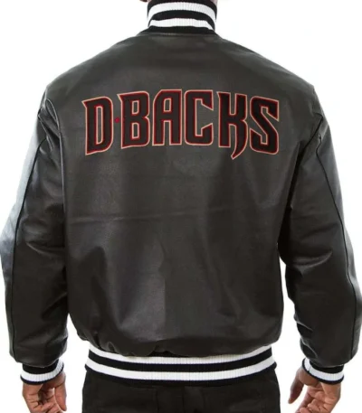 Arizona Diamondbacks Black Leather Varsity Jacket