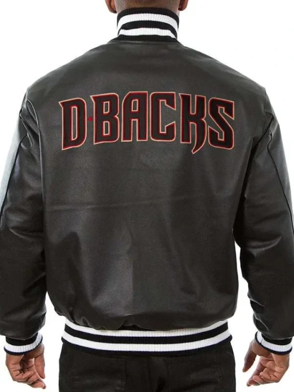 Arizona Diamondbacks Black Leather Varsity Jacket