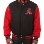 Arizona Diamondbacks Varsity Red and Black Wool Jacket