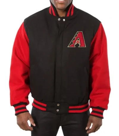 Arizona Diamondbacks Varsity Red and Black Wool Jacket