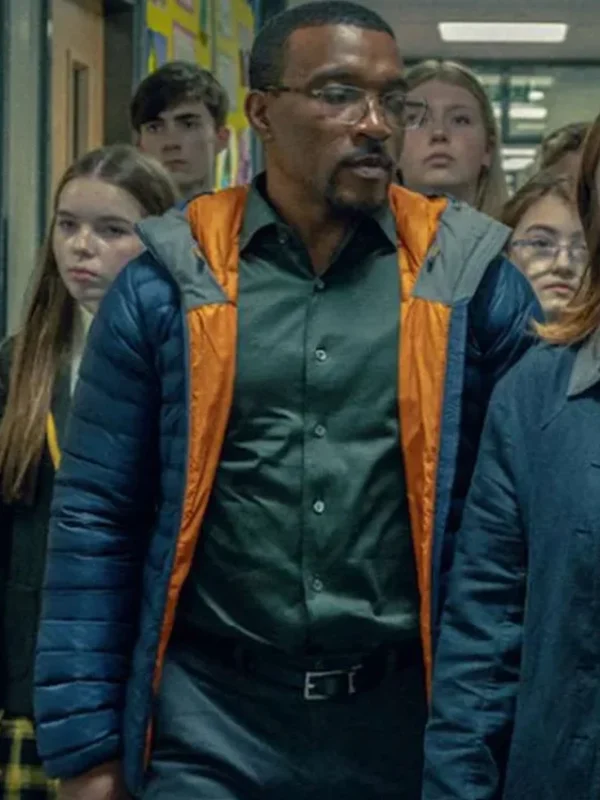 Ashley Walters Adolescence S01 Blue Puffer Jacket