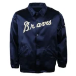 Atlanta Braves 1968 Navy Satin Windbreaker