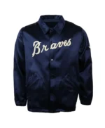 Atlanta Braves 1968 Navy Satin Windbreaker