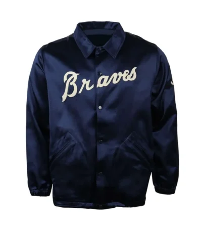 Atlanta Braves 1968 Navy Satin Windbreaker