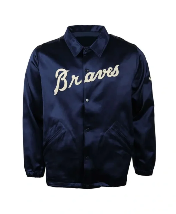Atlanta Braves 1968 Navy Satin Windbreaker