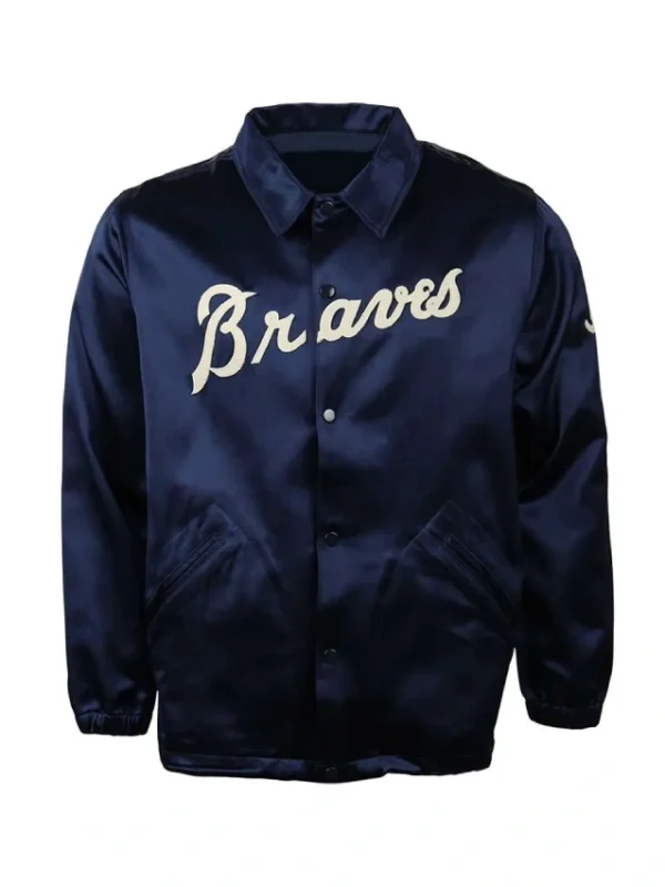 Atlanta Braves 1968 Navy Satin Windbreaker