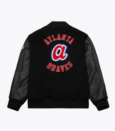 Atlanta Braves Black Out Vintage Logo Varsity Jacket